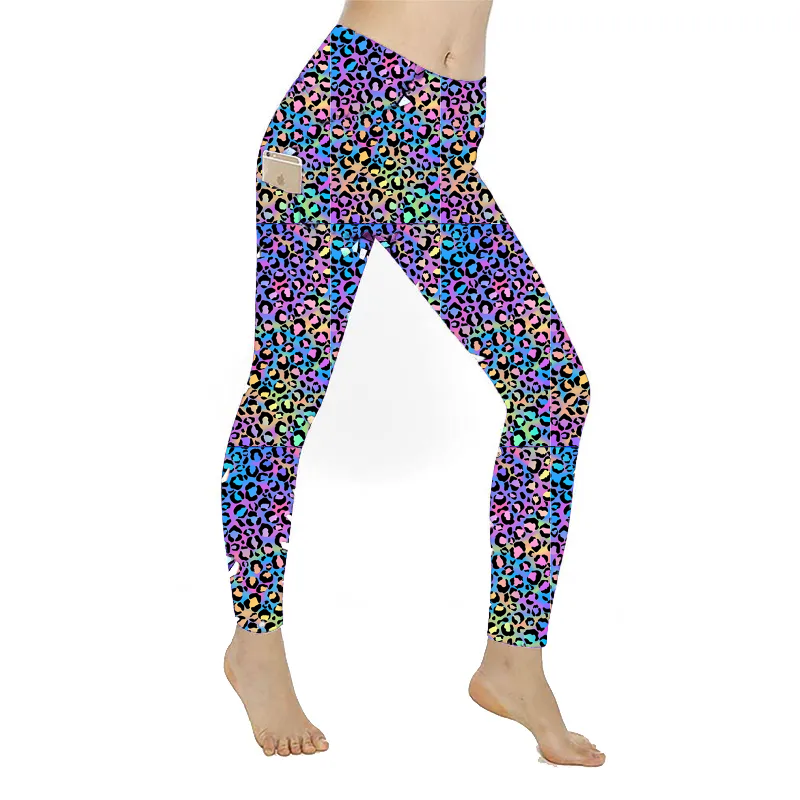 Multi-Color Leopard Leggings w/Pockets