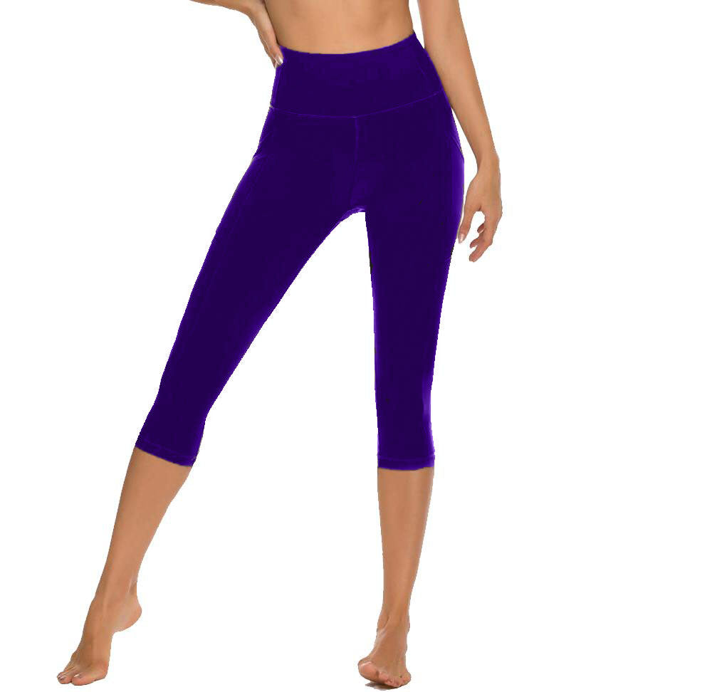 Solid Color Capri Leggings w/Pockets