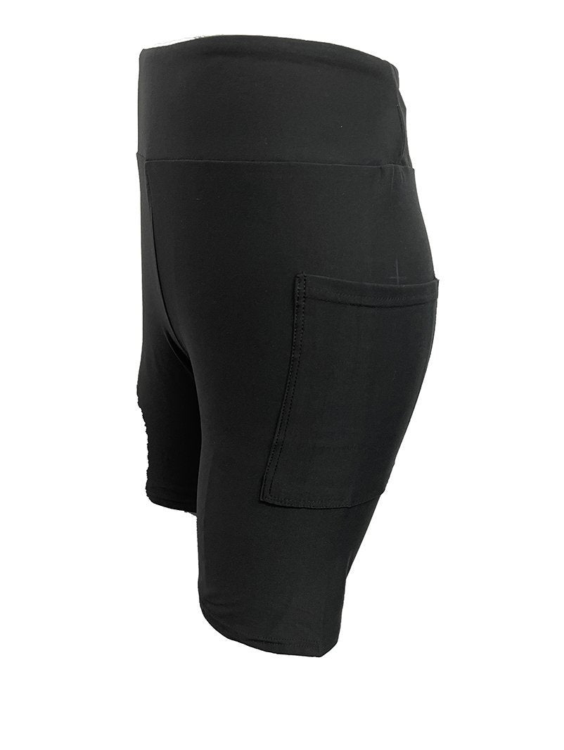 Solid Color Bike Shorts w/Pockets