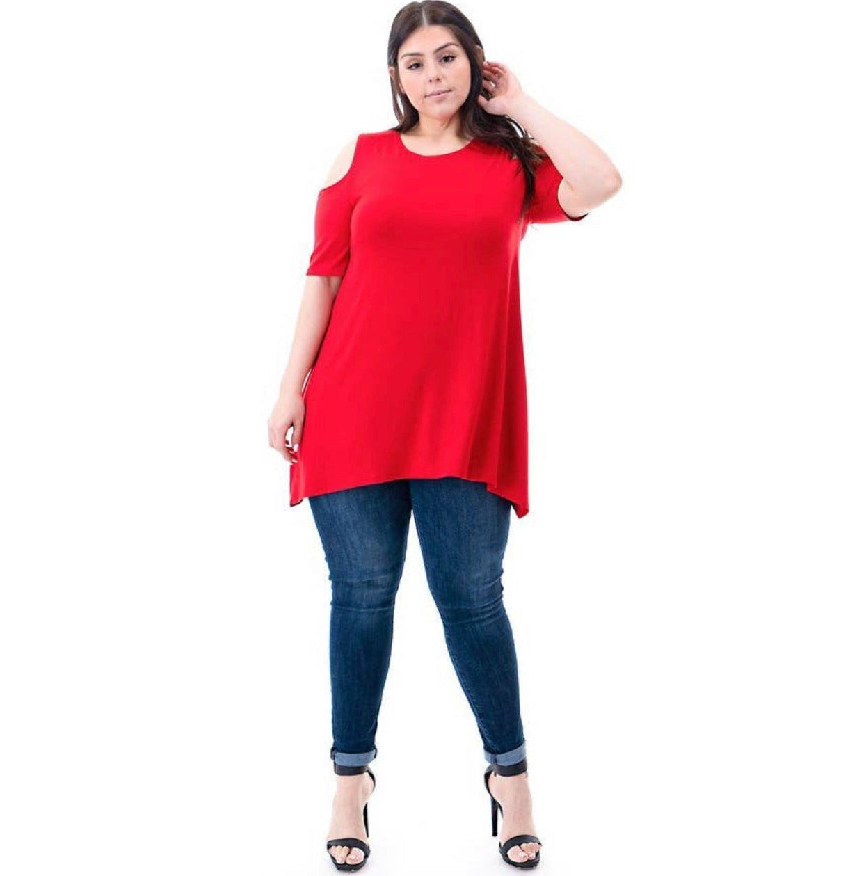 Asymmetric Cold Shoulder Tunic