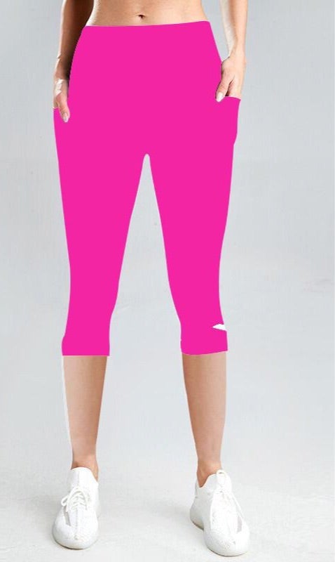 Solid Color Capri Leggings w/Pockets