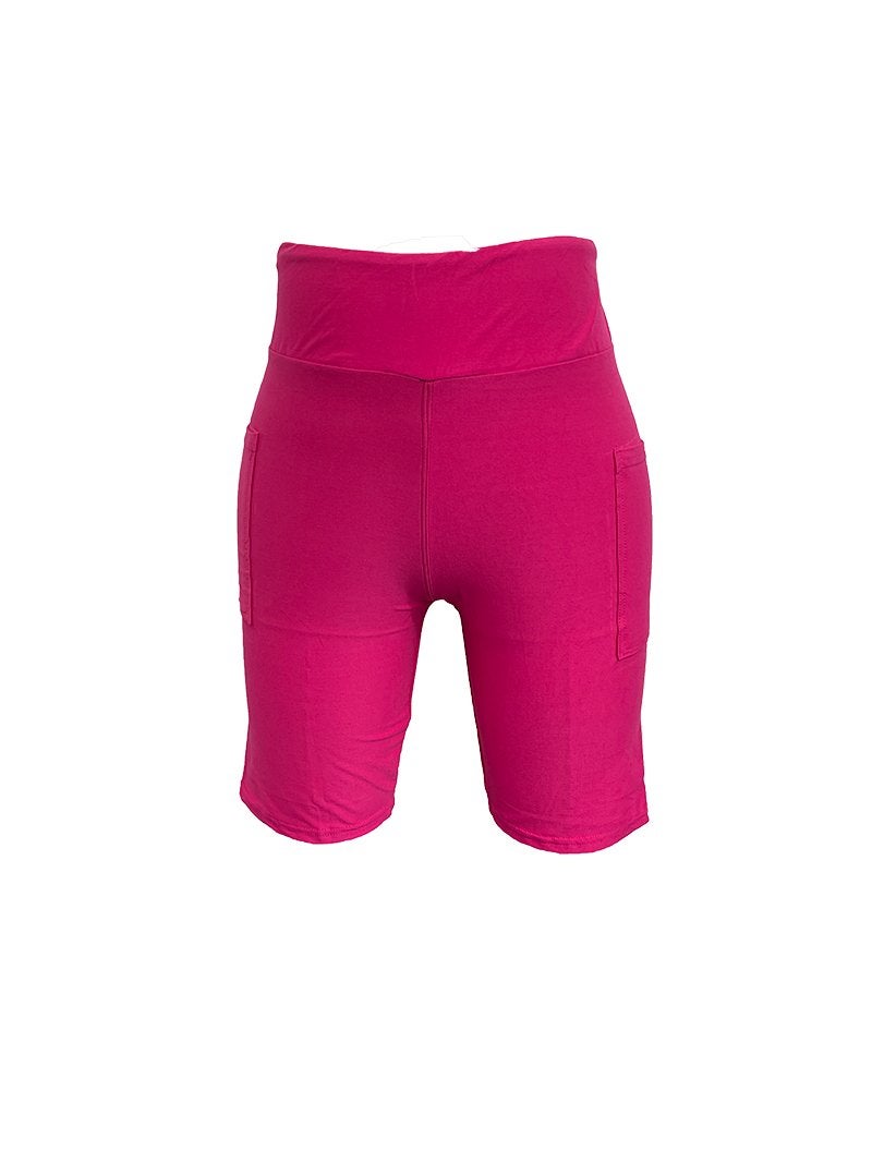 Solid Color Bike Shorts w/Pockets