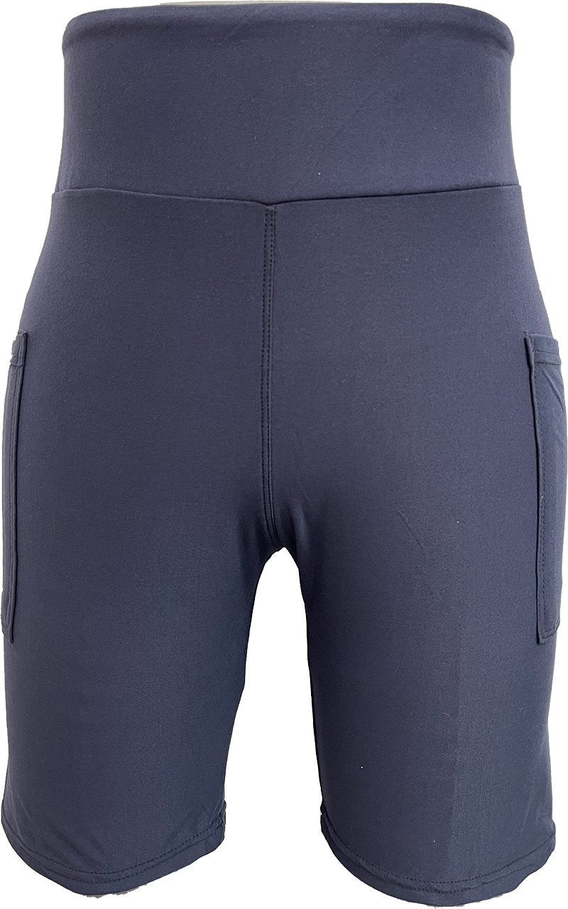 Solid Color Bike Shorts w/Pockets