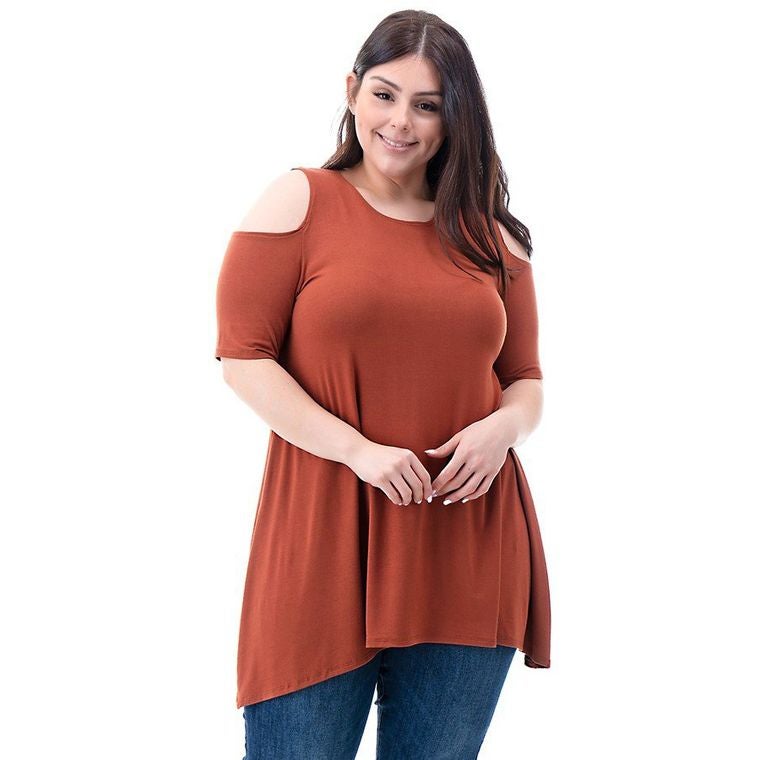 Asymmetric Cold Shoulder Tunic