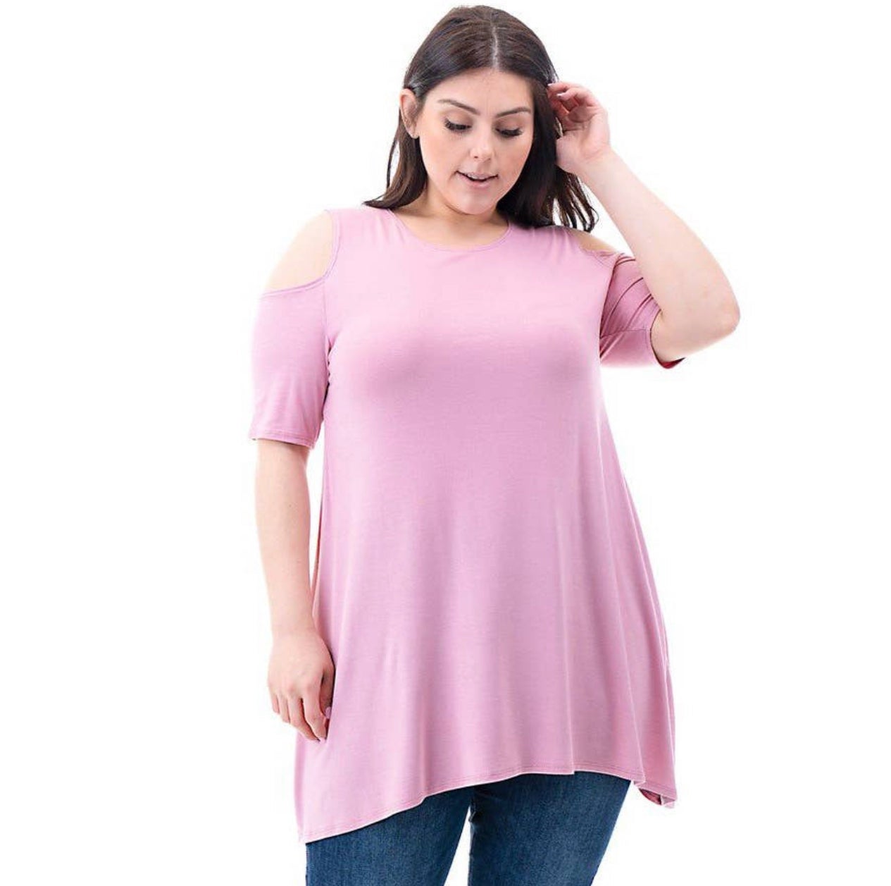 Asymmetric Cold Shoulder Tunic