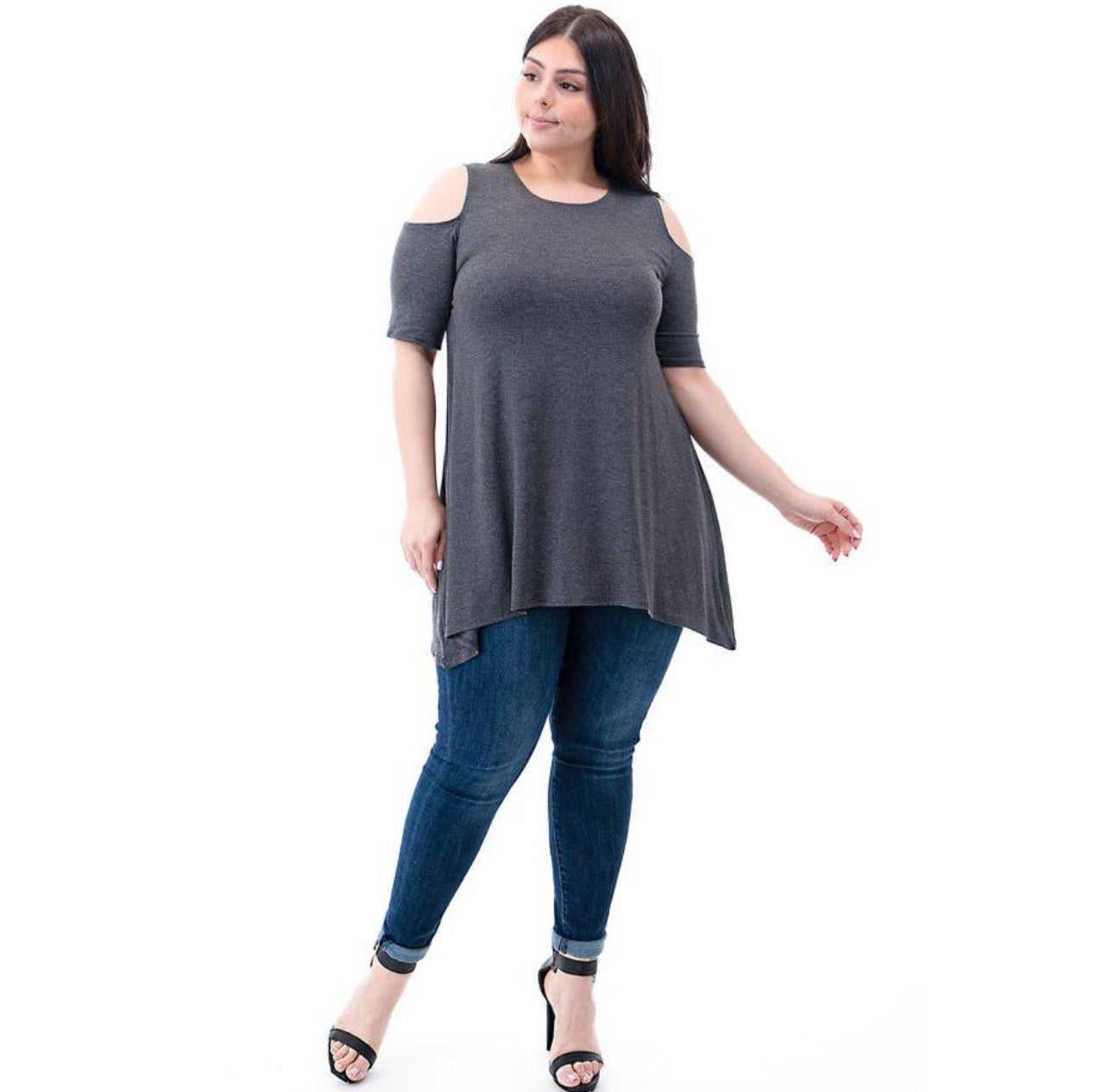 Asymmetric Cold Shoulder Tunic