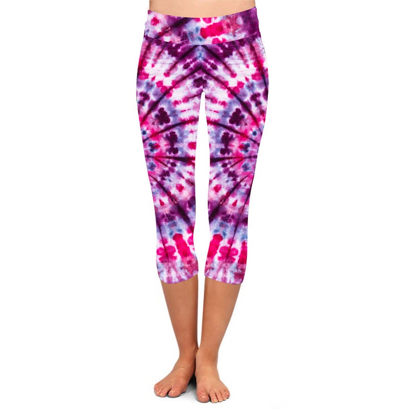 Pink/Purple Tie Dye Capri Leggings