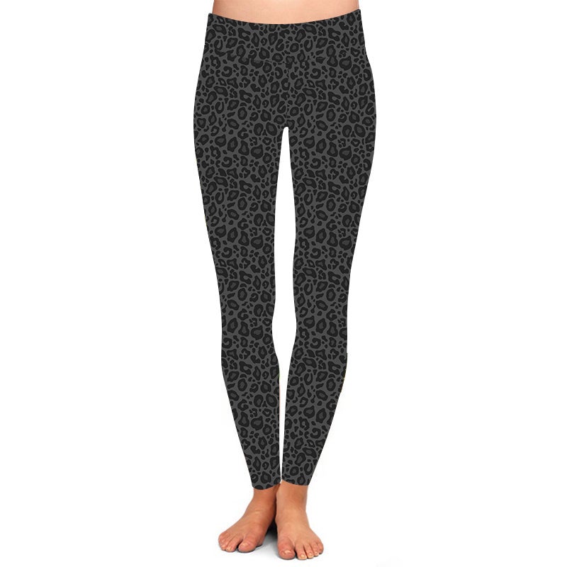 Gray Leopard Print Leggings