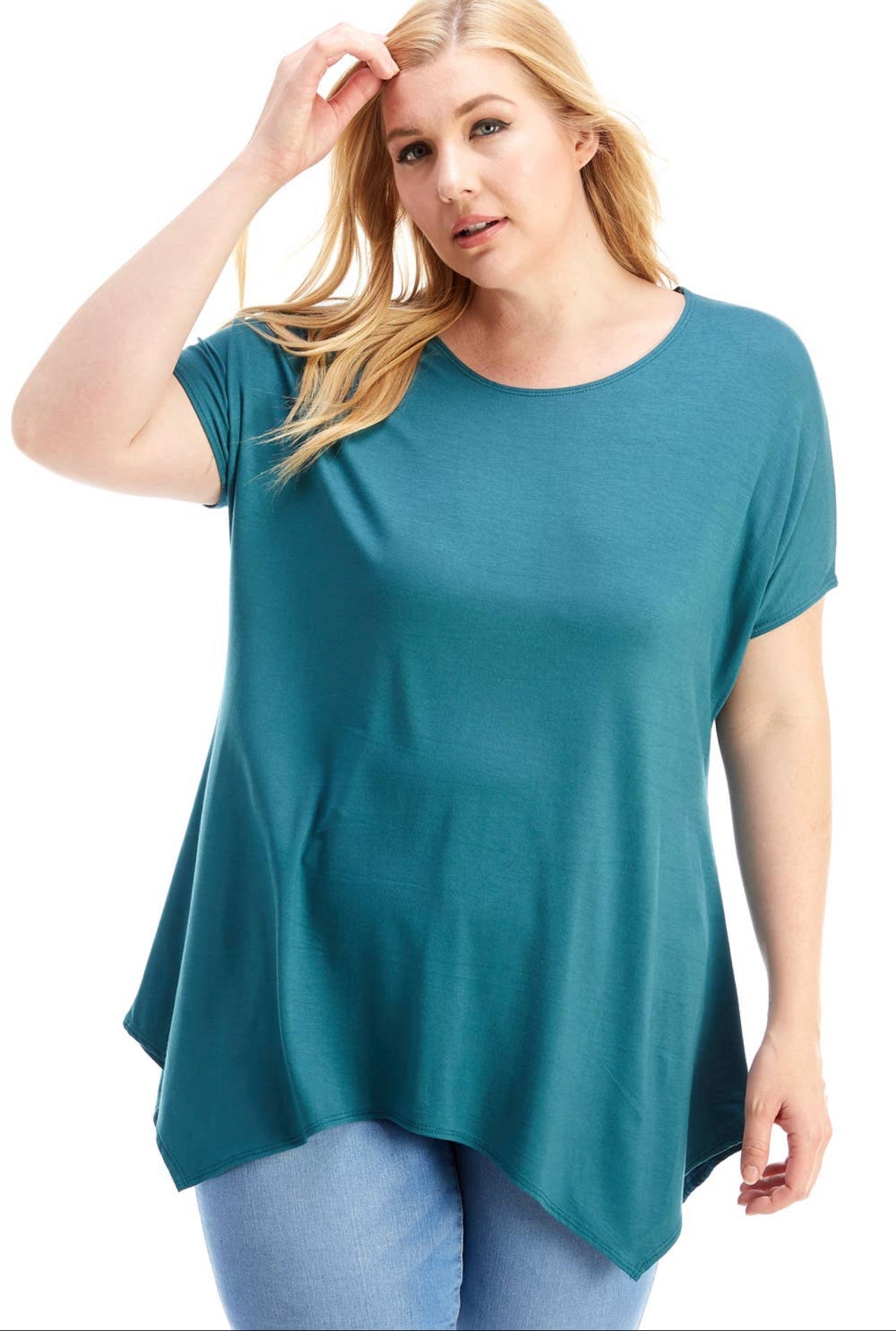 Asymmetric Cap Sleeve Tunic