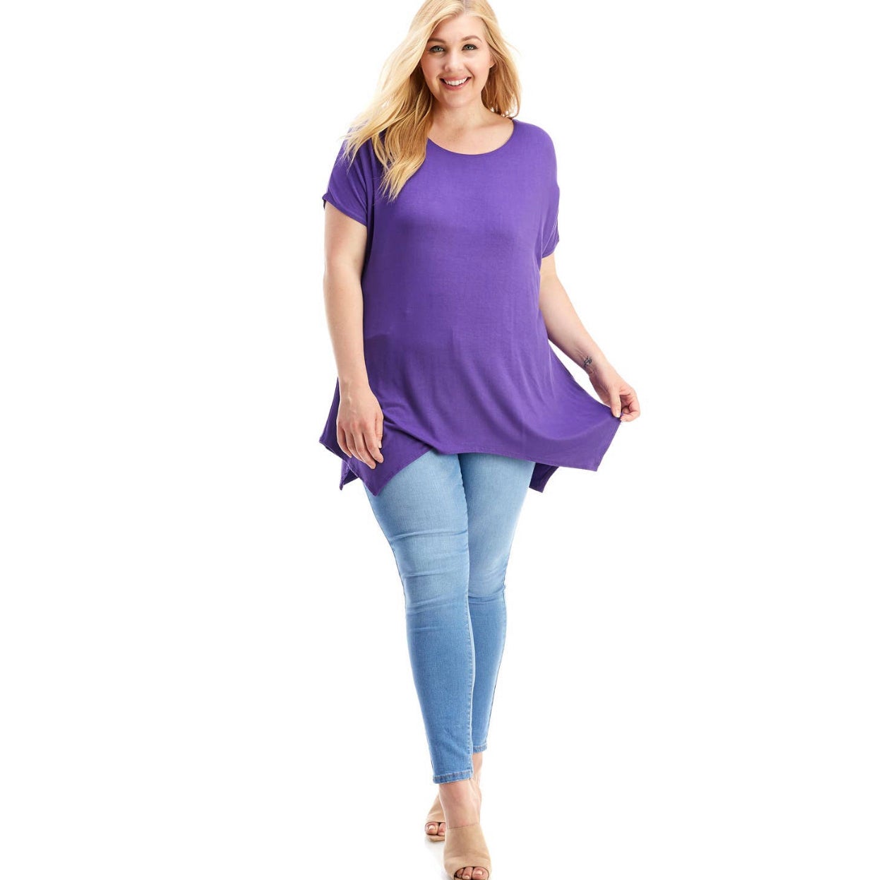 Asymmetric Cap Sleeve Tunic