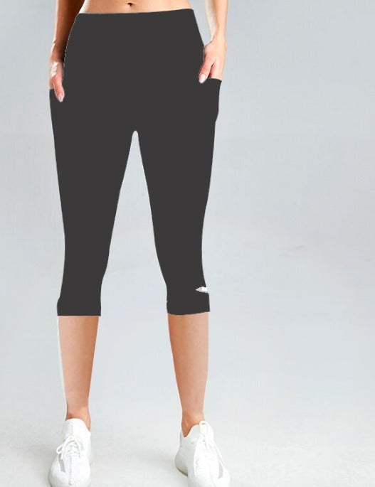 Solid Color Capri Leggings w/Pockets