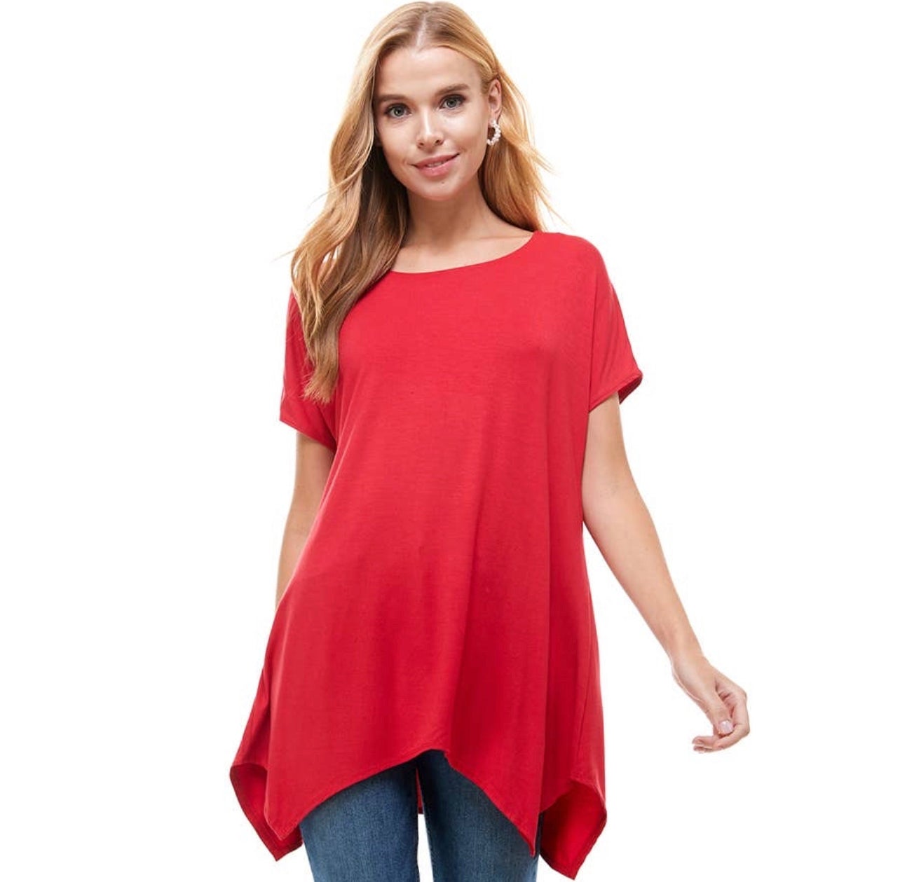Asymmetric Cap Sleeve Tunic